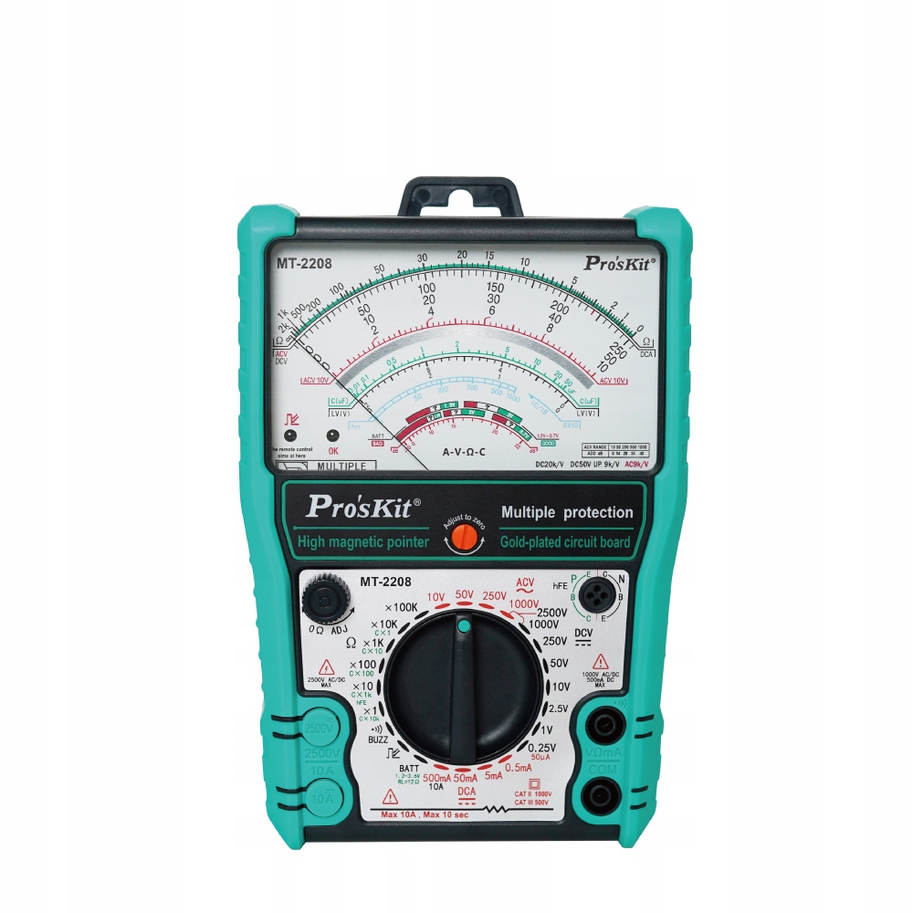 MT-2208 uniwersalny miernik analogowy z testerem Ir 2500V 10A Pro's Kit
