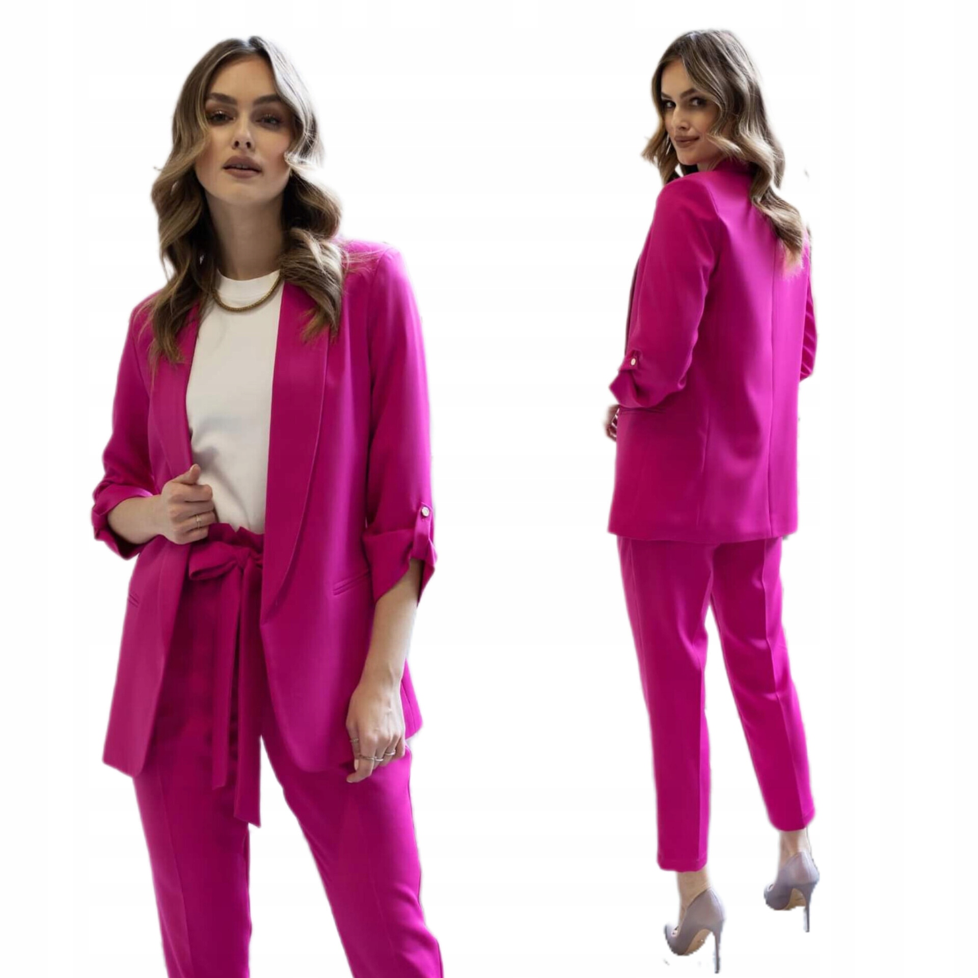 Elegantní dámský oblek velikost 46 fuchsiová