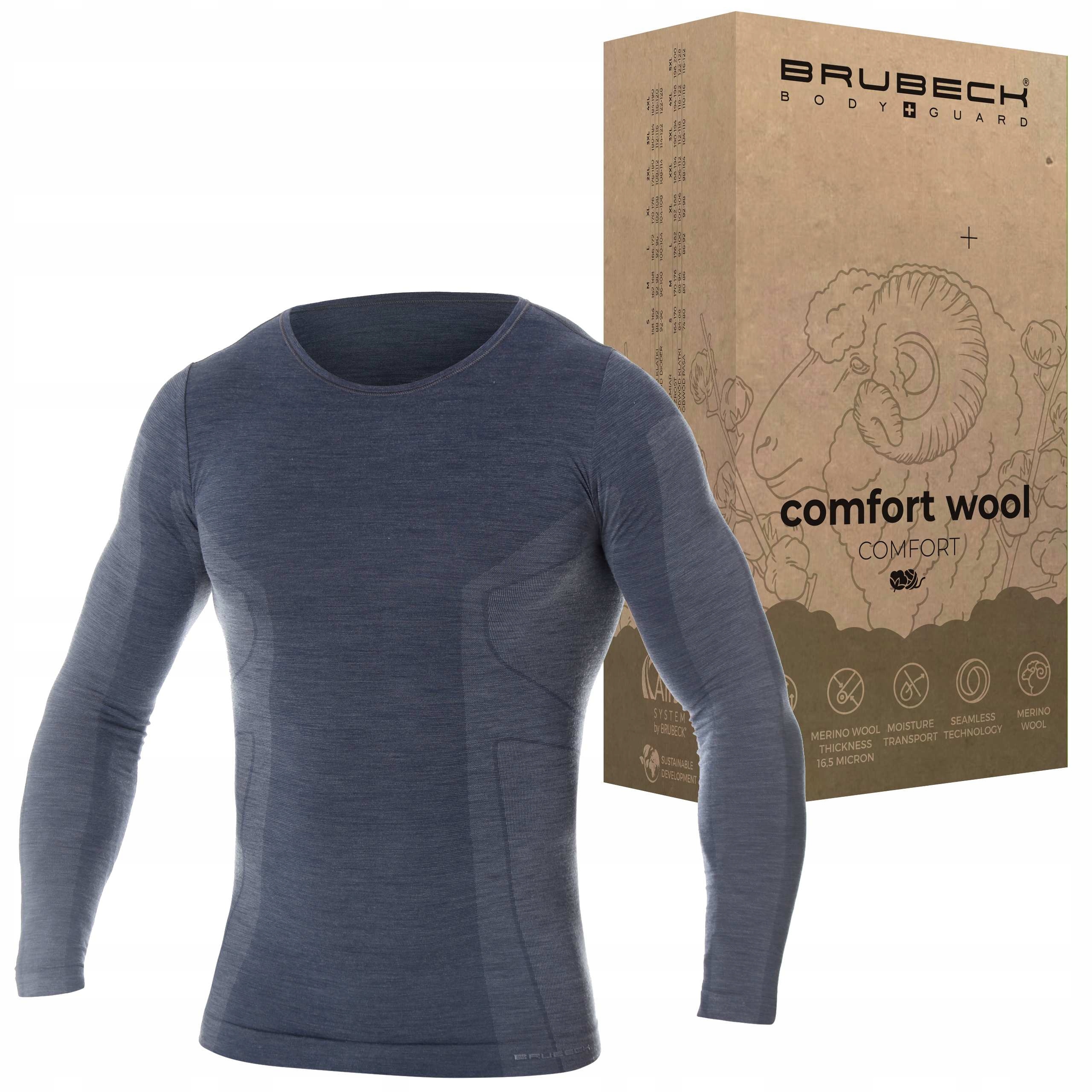 Brubeck Comfort Wool Men Koszulka Turystyczna -2XL
