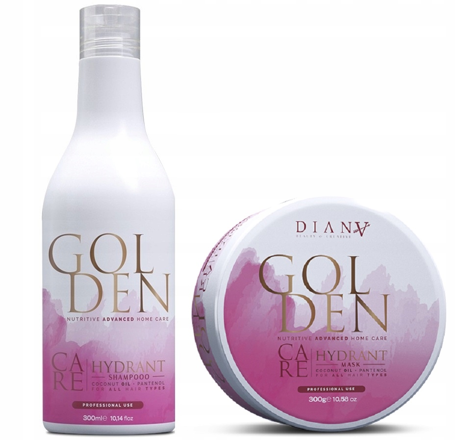 Diana Golden Care, Zestaw Odżywczy: Szampon i Maska po zabiegu Nanoplastii.