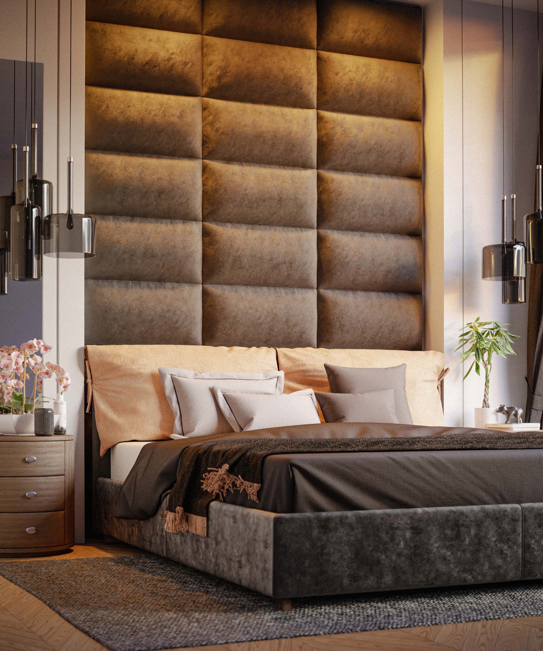 PANELE TAPICEROWANE NA ŚCIANĘ 40x30 ZAGŁÓWEK WELUR Szerokość mebla 40 cm