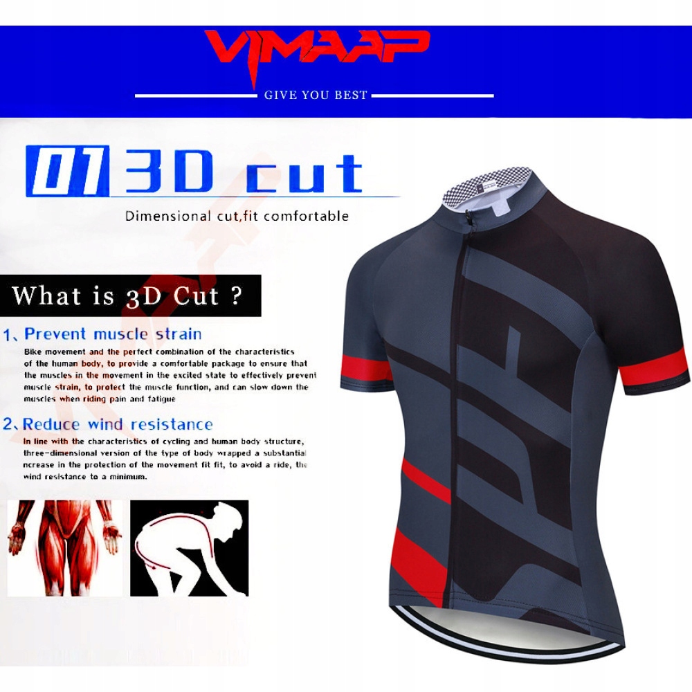 MĘSKI STRÓJ ROWEROWY KOLARSKI KOMPLET NA ROWER X-3XL Model 026262