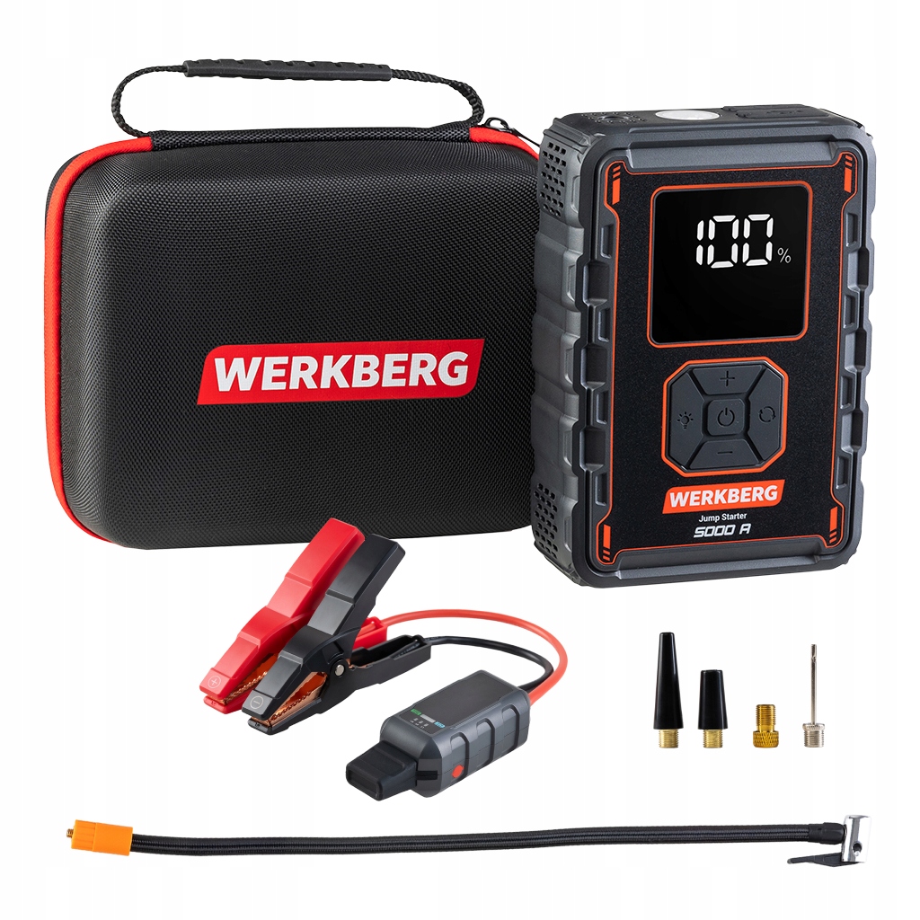 Startovací zařízení Jump Starter Werkberg 5000A Powerbank Kompresor