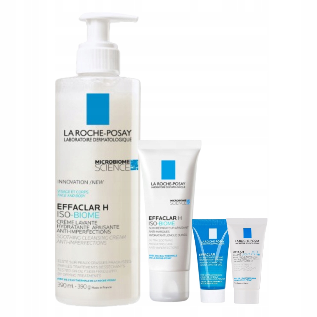 La Roche-Posay Effaclar H Krem myjący 390ml, Krem nawilżająco-kojący 40ml