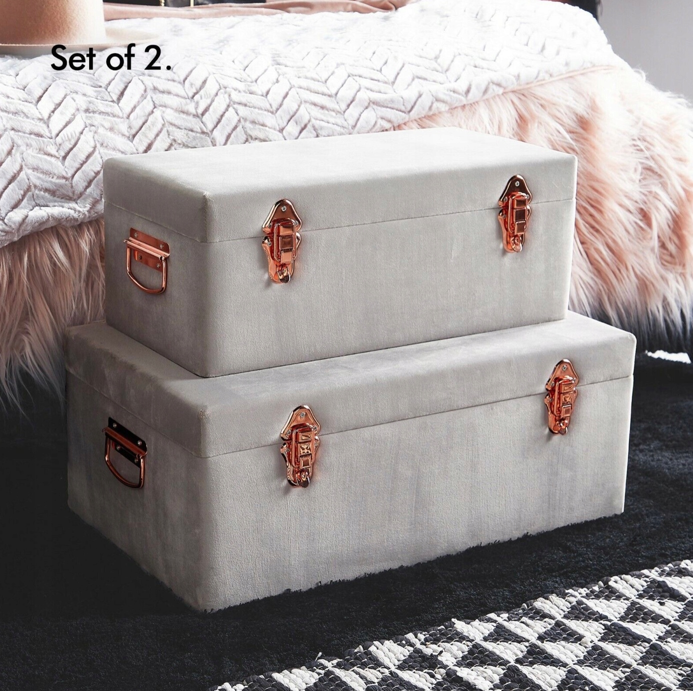 Kufer do przechowywania Zestaw 2 skrzyń Pojemność skrzyni 1 l