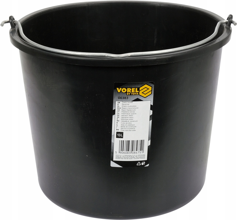 

Wiadro Gospodarcze Budowlane Plastikowe Czarne 13L