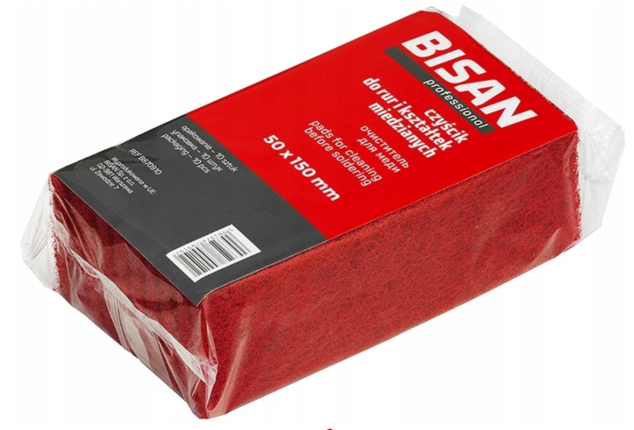 CZYŚCIK ŚCIERECZKA DO MIEDZI RUR KSZTAŁTEK OPAKOWANIE 10 LISTKÓW 5cm x15cm