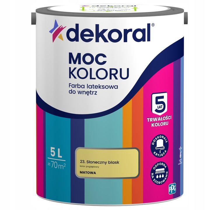 Dekoral Farba Moc Koloru 5l Słoneczny Blask