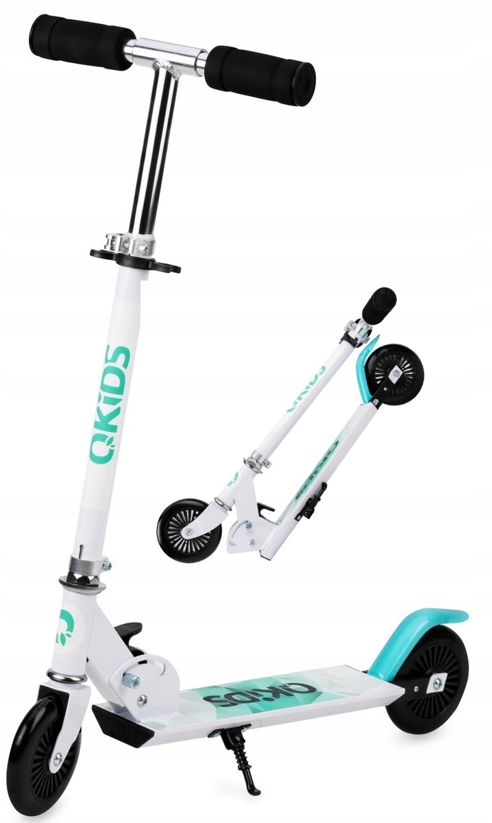 Hulajnoga Scooter dwukołowa dla dzieci do 50kg Flo Biało-Niebieska