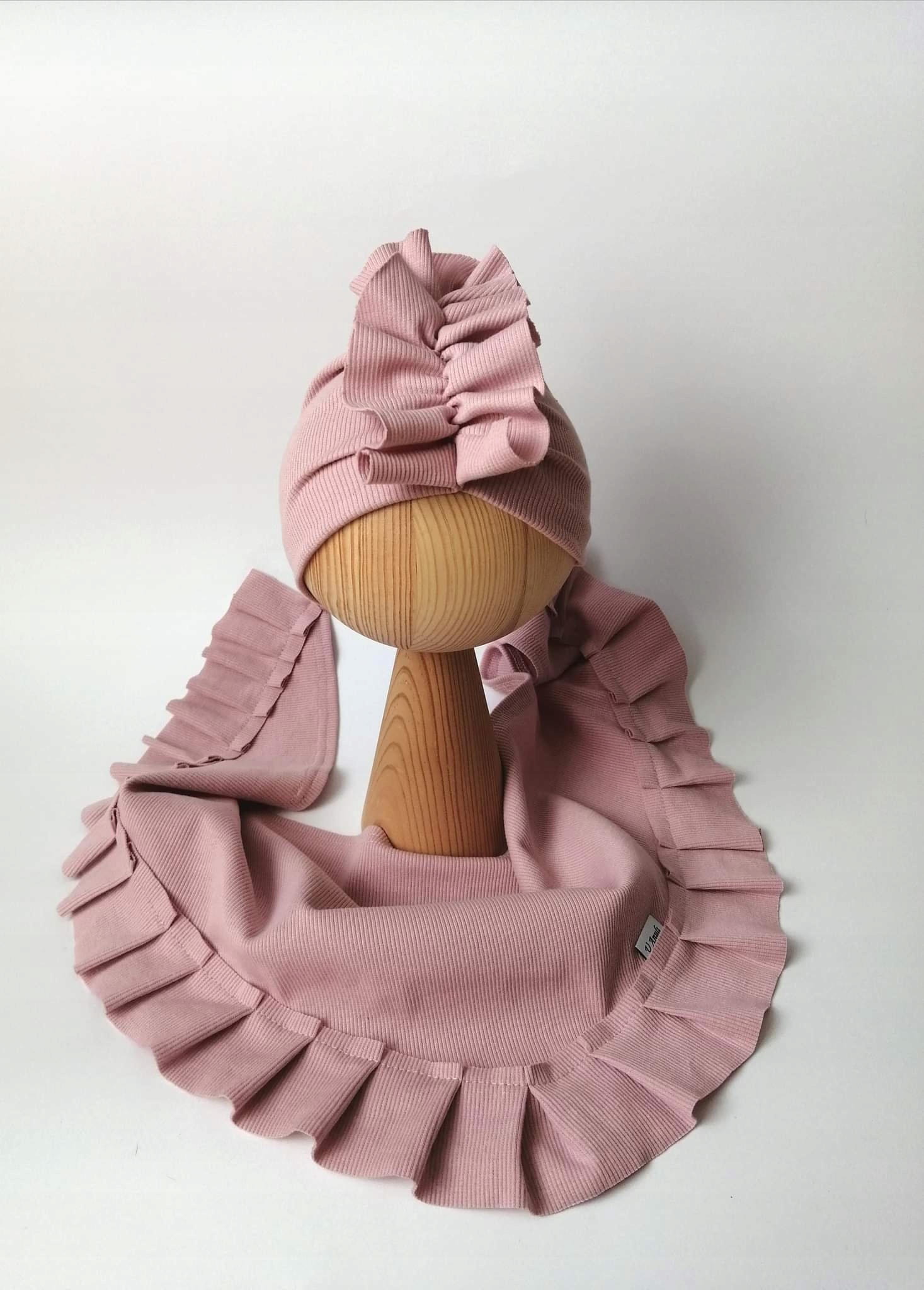 

Komplet wiosenny turban chusta dziewczęcy prążek