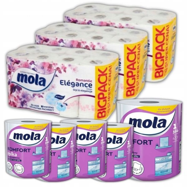 

Ręcznik papierowy Papier toaletowy Mola Pakiet XL
