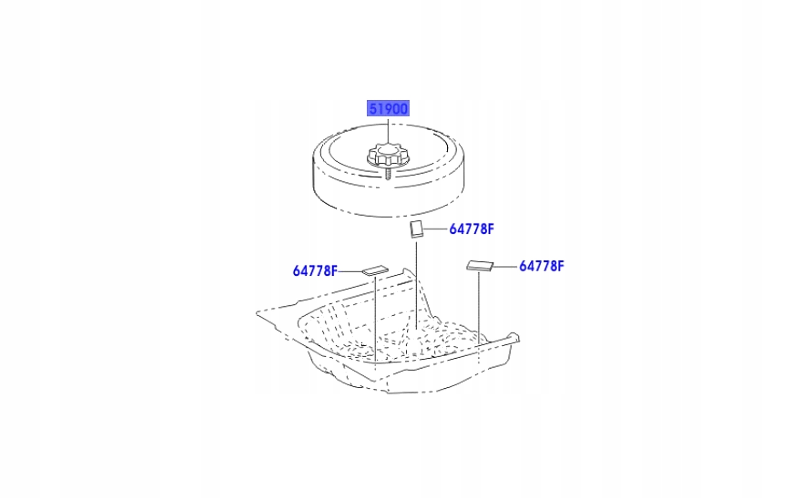 A51931-0D040 - YARIS III 11-20 ВИНТ РУЧКА ЗАПАСНОЕ КОЛЕСО ЗАПАСНОЙ