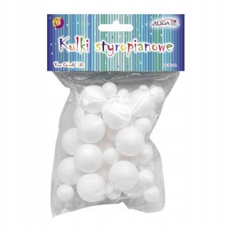 kulki styropianowe BIAŁE  mix wielkości 50szt. | KS-3456 — 2
