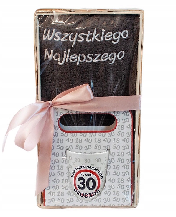 

na 30 Urodziny Ręcznik Kubek Koszyk