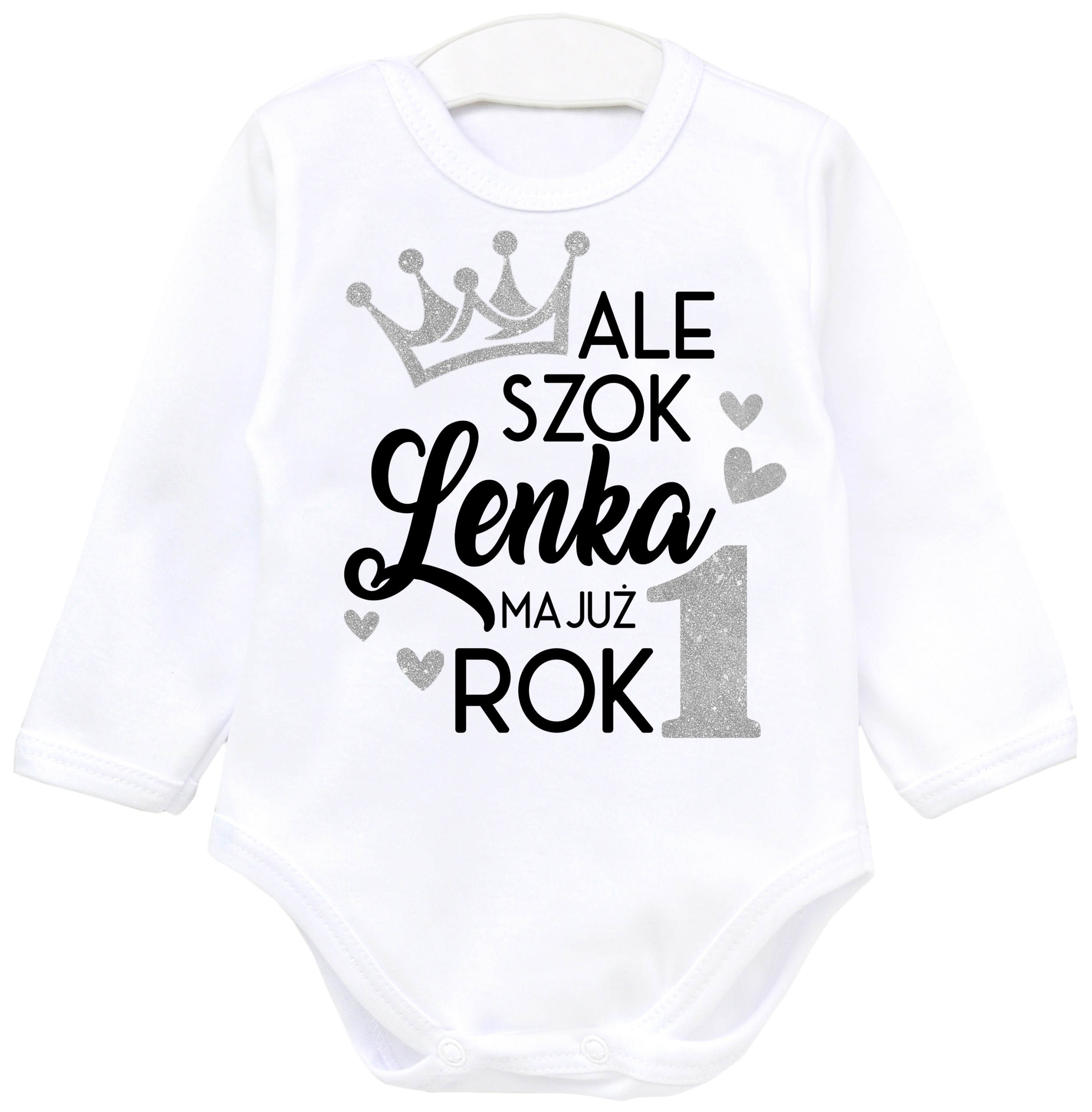 Komplet na urodziny ALE SZOK MAM JUŻ ROK IMIĘ r 86 Płeć dziewczynki