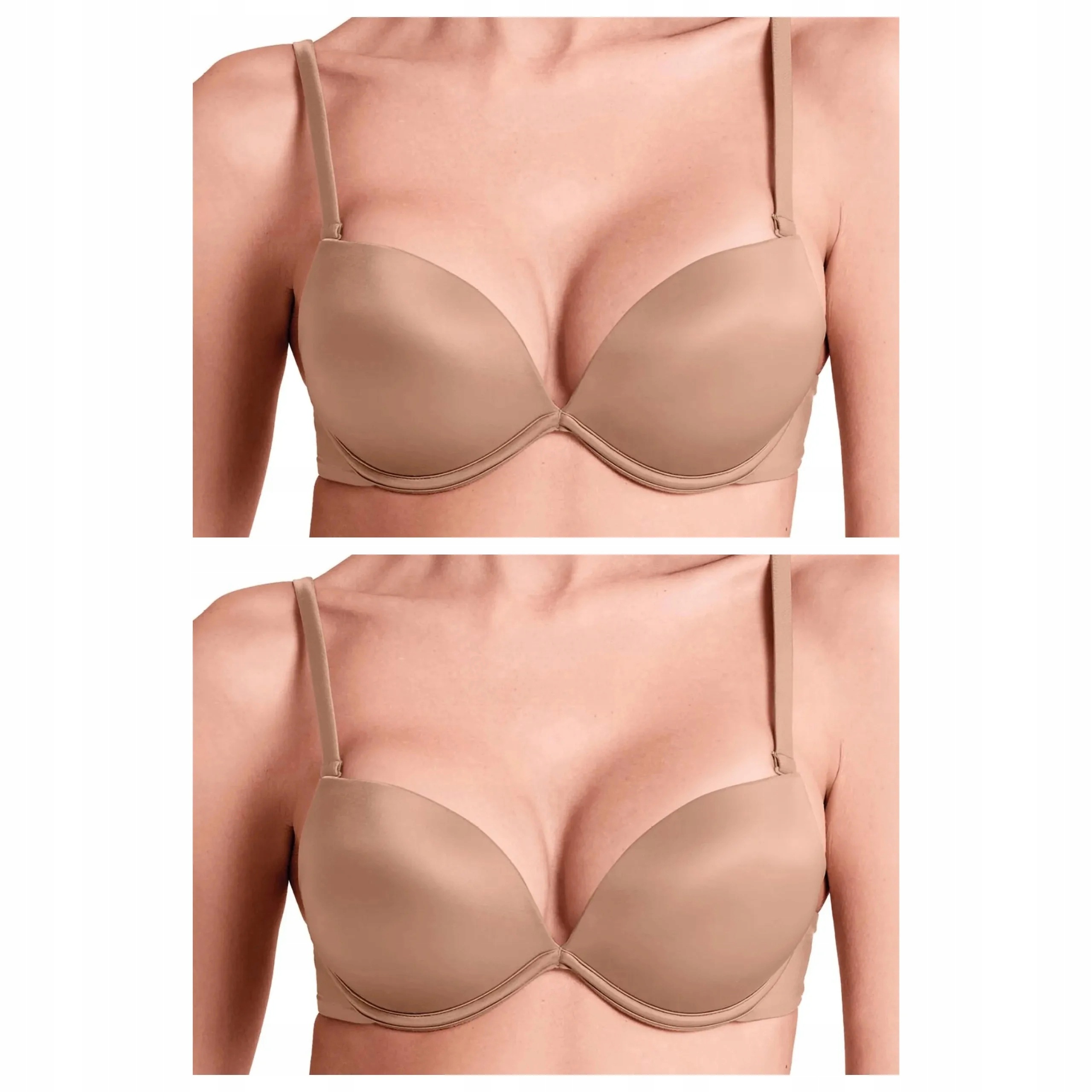 2x Podprsenka balkonetka s kosticemi Lormar Push-up 023L hnědá L