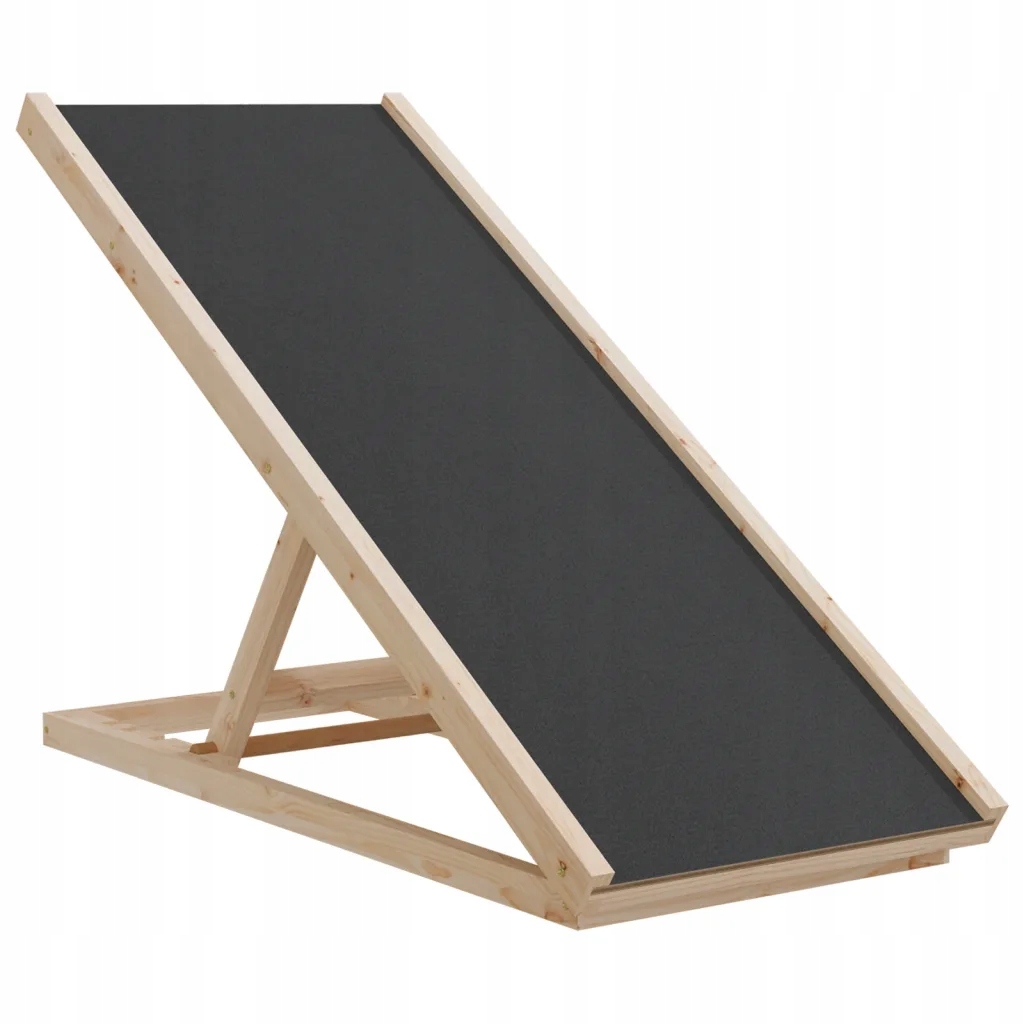 Levně Skládací rampa pro zvířata z masivního jedlového dřeva, šedá, 100 x 40 cm