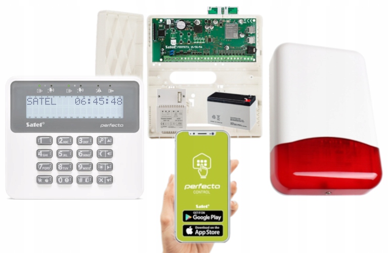 Zestaw Do Domu Alarm Satel Perfecta 64 M Syrena Aplikacja Android Lte