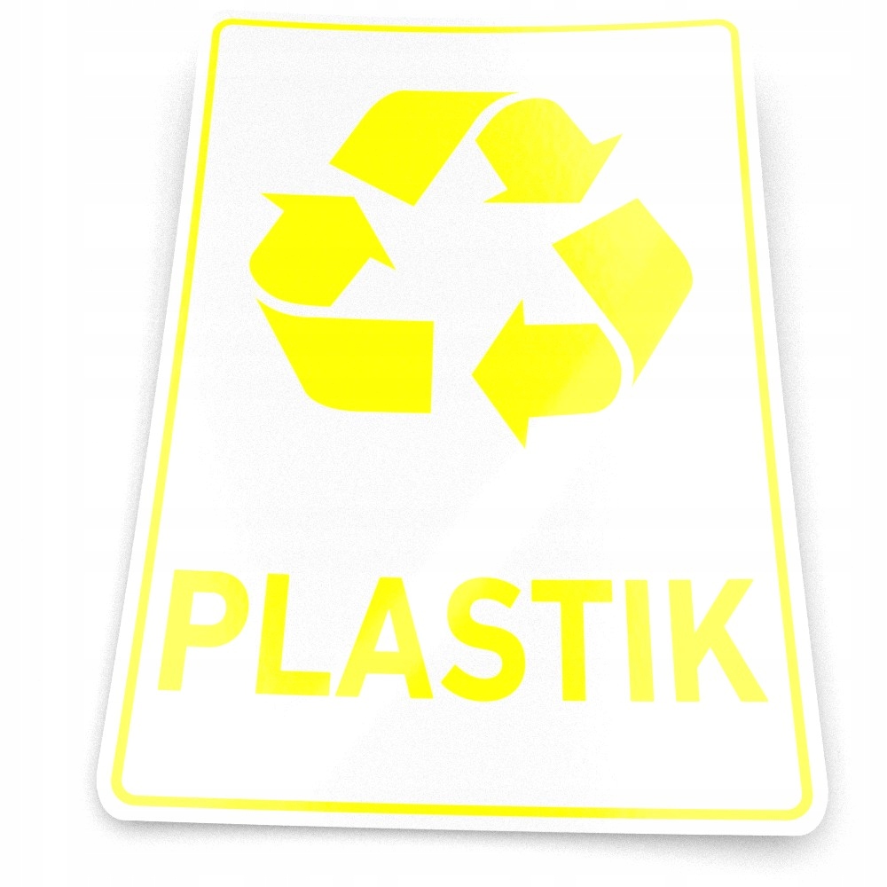 Naklejka nalepka wodoodporna na kosz pojemnik kubeł PLASTIK 30 cm