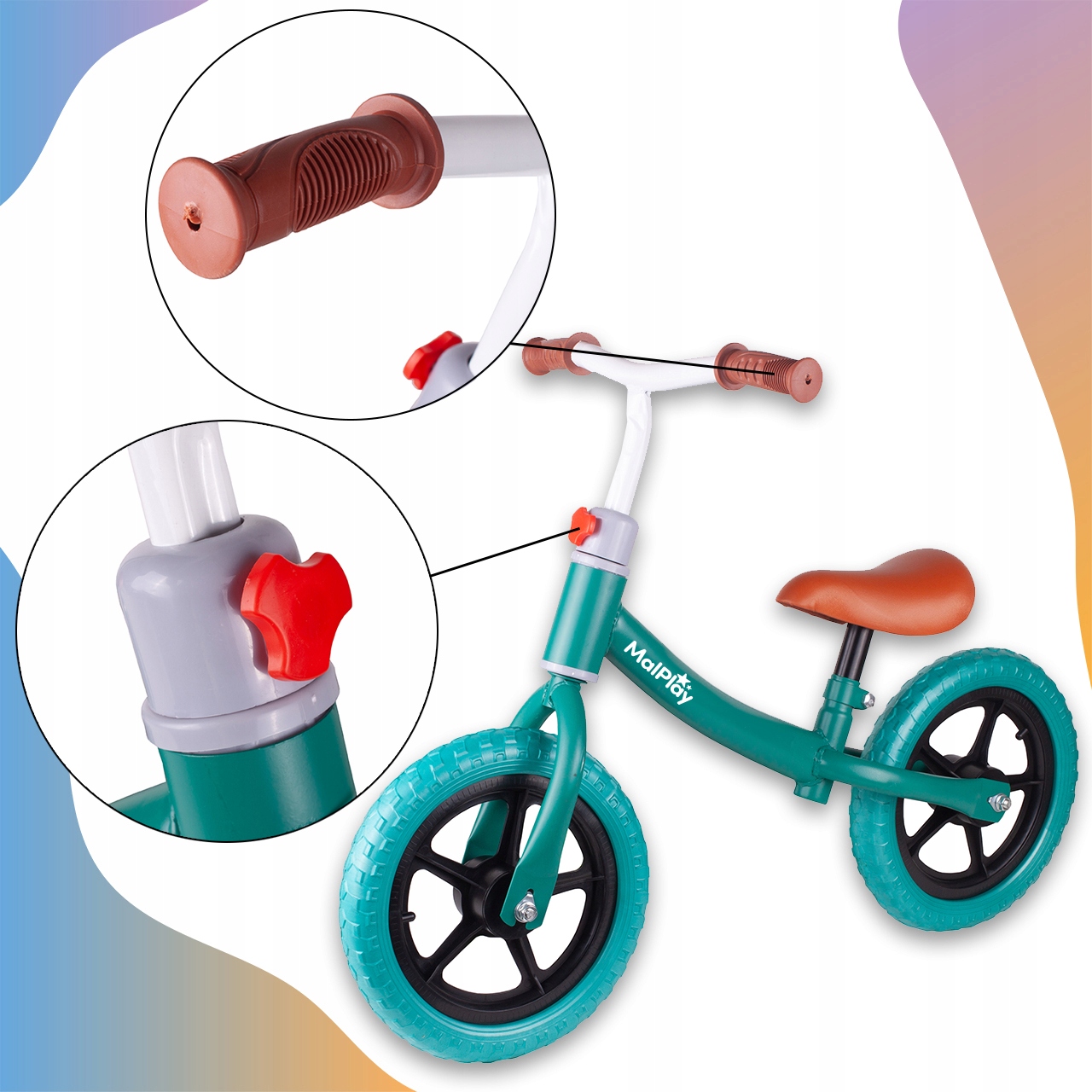 ROWEREK BIEGOWY ROWER DZIECIĘCY DLA DZIECKA LEKKI PIANKOWE KOŁA EVA 12" Rozmiar koła w calach 12