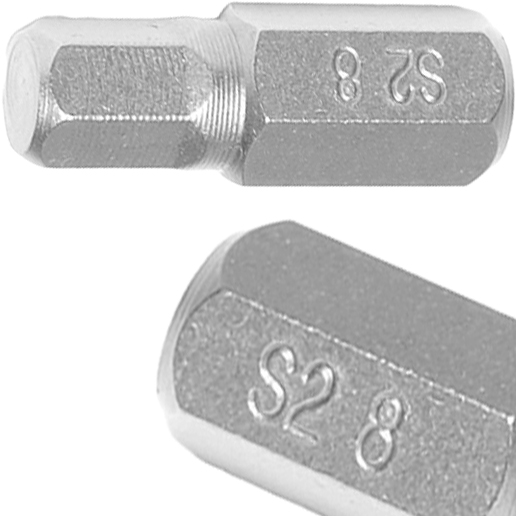 Bit Grot Końcówka Imbusowa Krótka Imbus Hex H8 x 30 MM Uchwyt 10 MM Stal S2