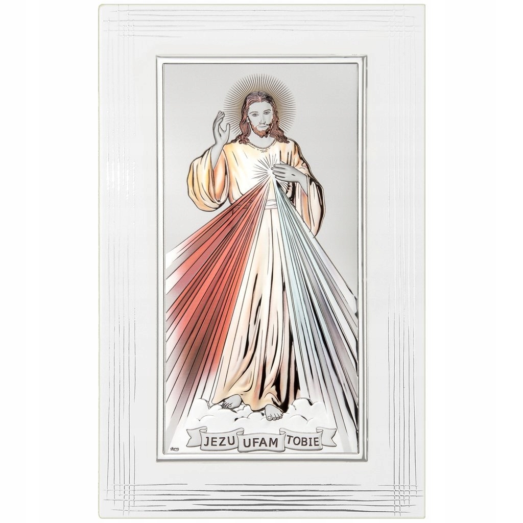 Strieborný obraz Milosrdný Ježiš Gravír Zadarmo DS26F/2C
