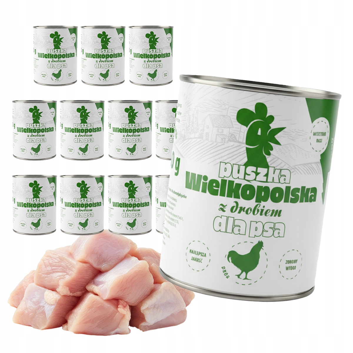 Levně Vlhké Krmivo Pro Psa Velkopolská Plechovka Bohatá Na Drůbež 12x800G