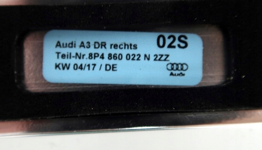 RELING DACHOWY PRAWY AUDI A3 SPORTBACK 8P4860022 Part number 8P4860022
