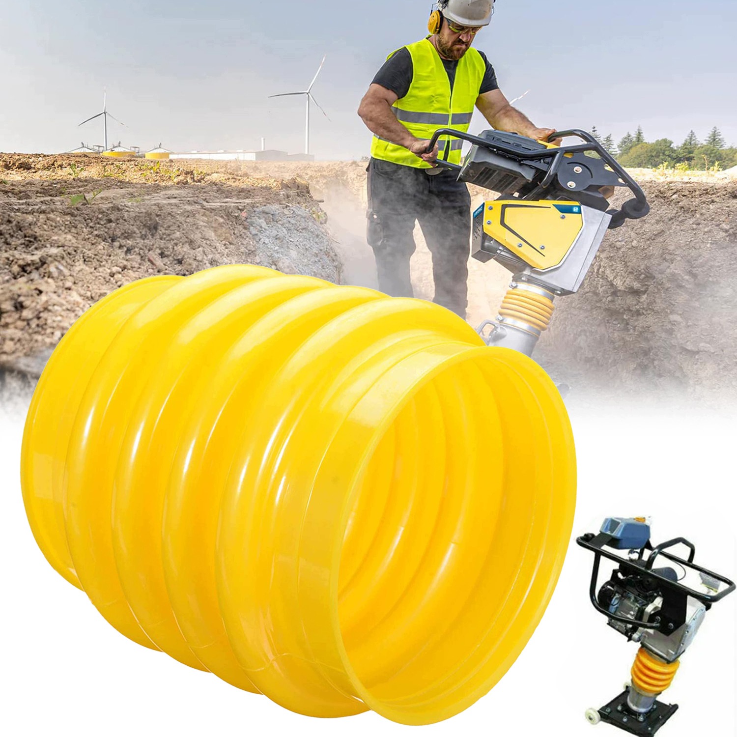 Žluté měchové boty 22 cm/8,7'' pro vibrační skákací desku
