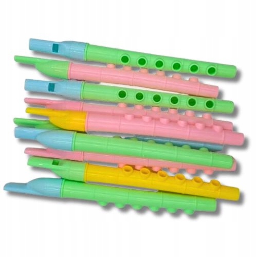 10x Mini flażolet (piórnikowy) kolorowy składany 6 otworów flet zabawkowy