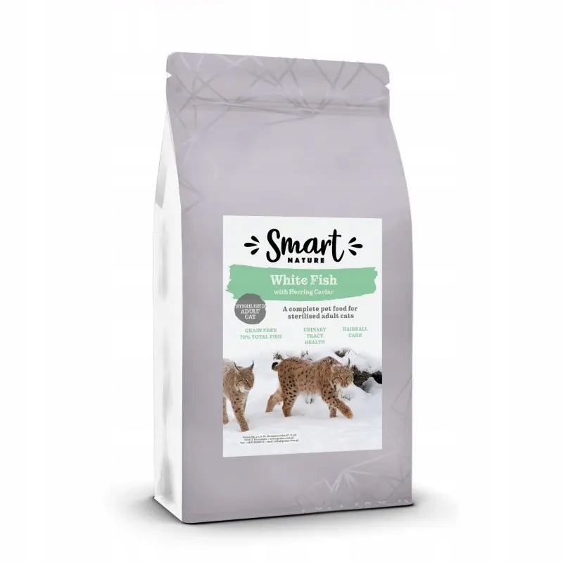 Smart Nature Cat Sterilized Skin Support 1,5 kg Fish bez obilovin 70% ryb a kávy