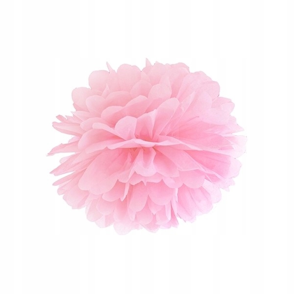 POMPON bibułowy 25cm JASNORÓŻOWY chrzest komunia
