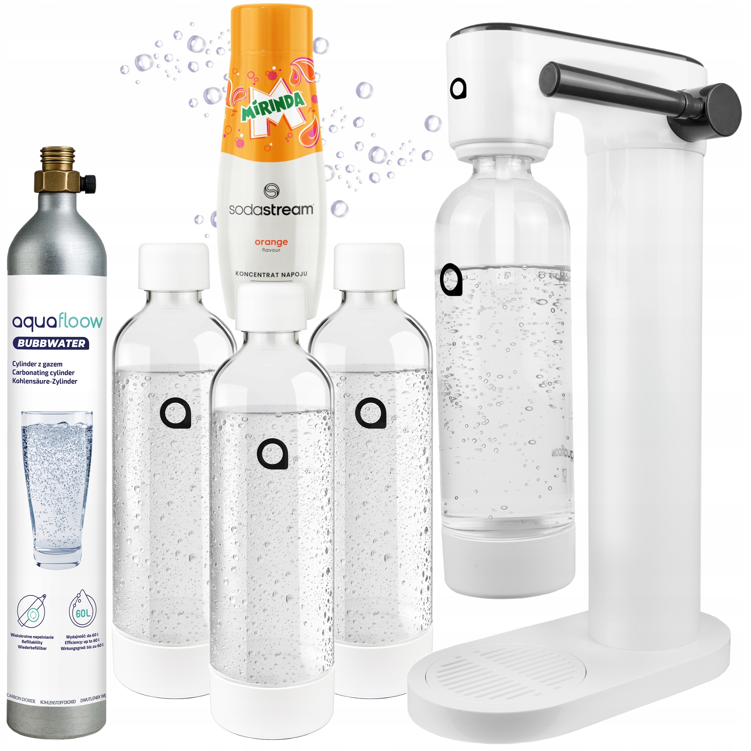 Výrobník Sody Pro Plynování Vody Sirup Sodastream Mirinda Náboj CO2 3X Láhev