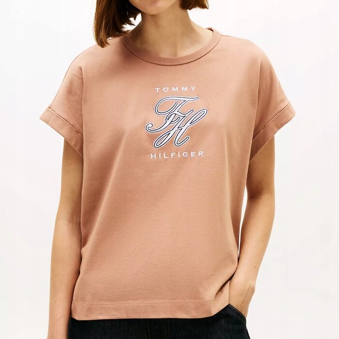 Tričko Tommy Hilfiger bavlněné, hnědé, dámské, M (nová)