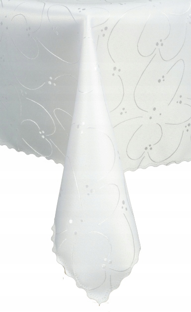 

obrus w gałązki biały lub ekri 90X90