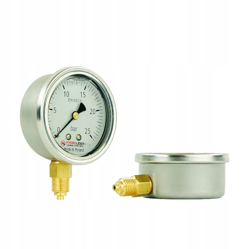 Polské glycerinový manometr s průměrem hodin 63 mm, rozsah