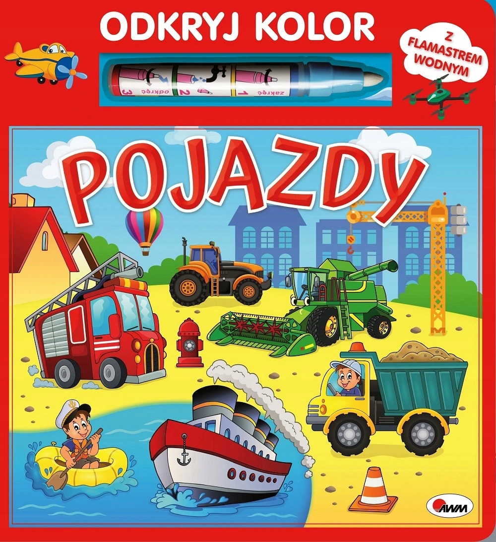 

Odkryj Kolor Pojazdy Wodna Kolorowanka z Pisakiem