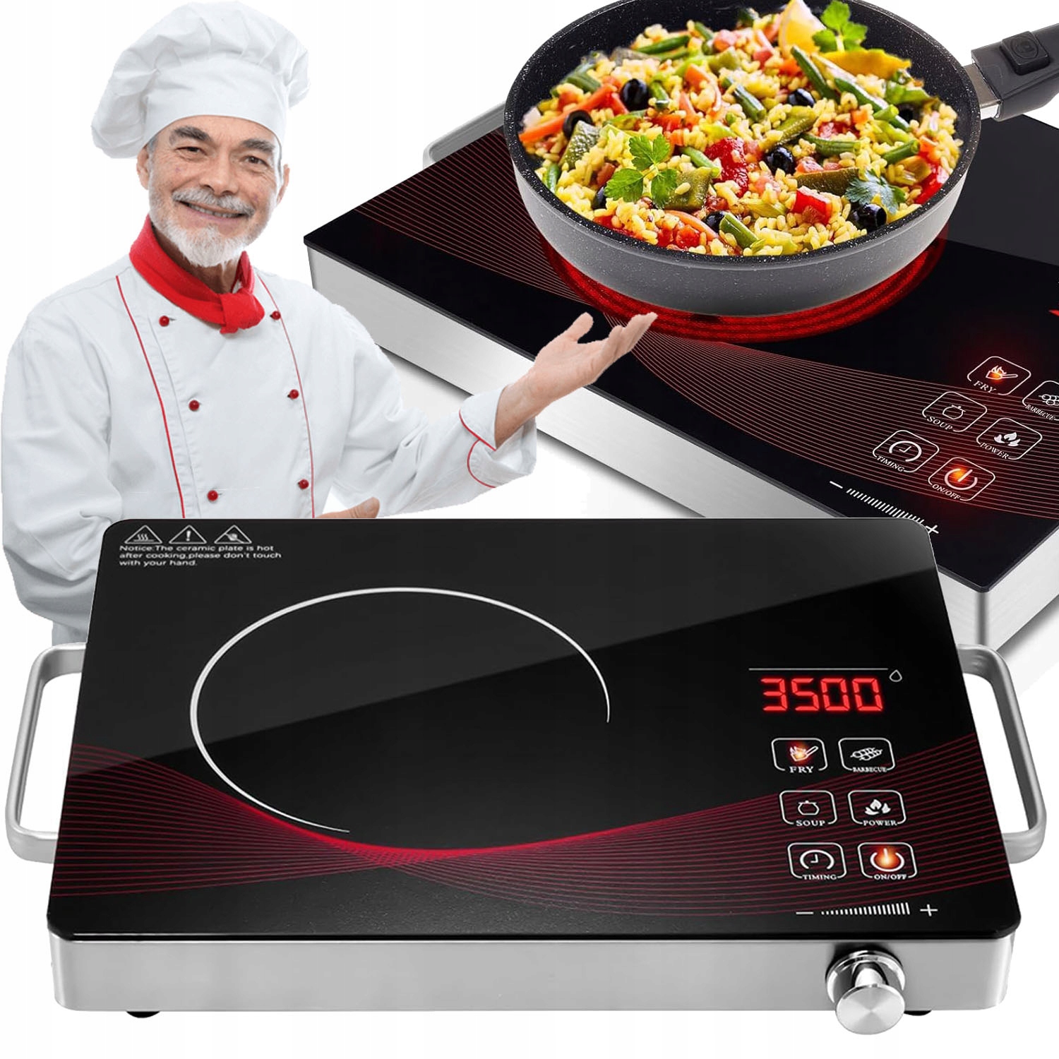 Kuchenka Elektryczna Jednopalnikowa Turystyczna Płyta Grzewcza 4 Tryby