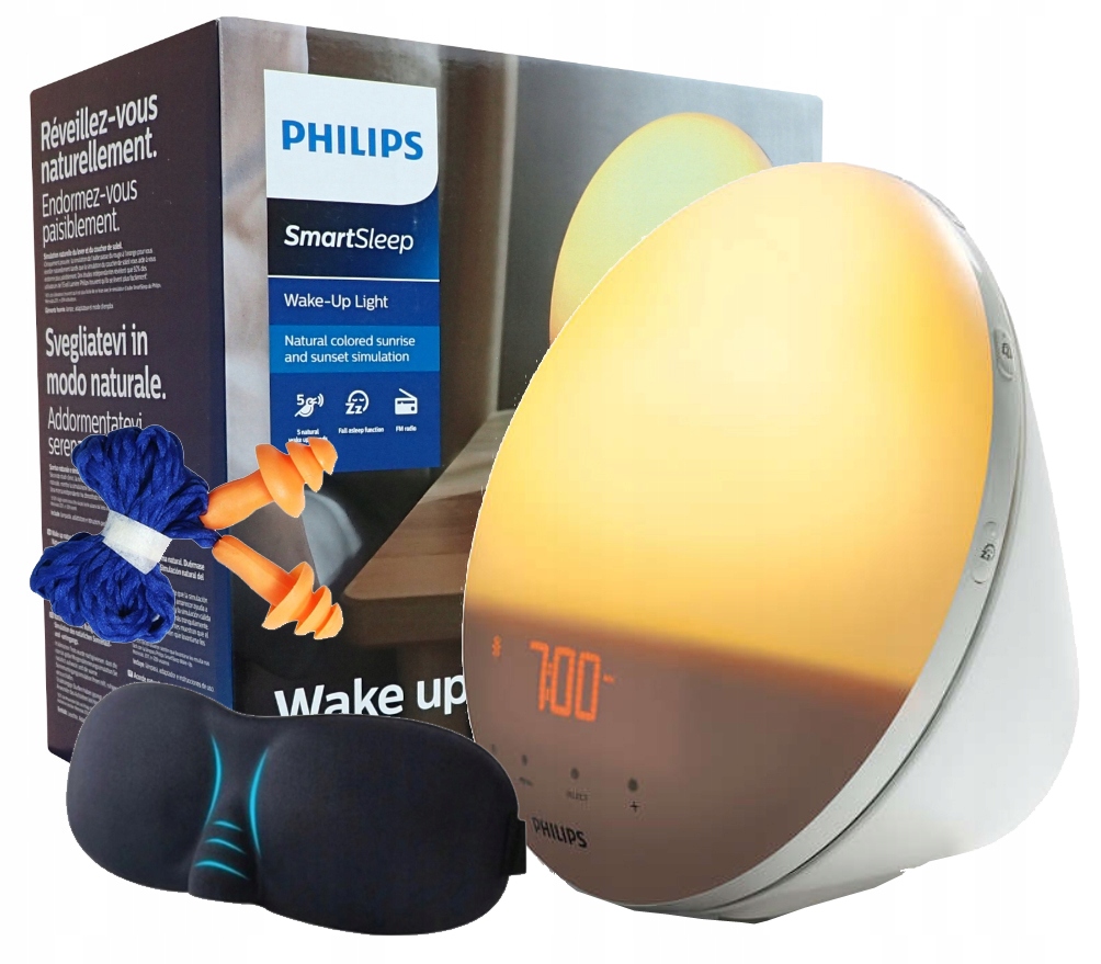 Radio Philips HF3519 Lampička Hodinky Svetelný Budík Led Východ Slnka Darček