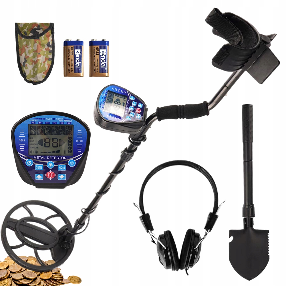Podzemní Detektor Kovů Detektor Kovu LCD 5 Režimů Sluchátka Lopata