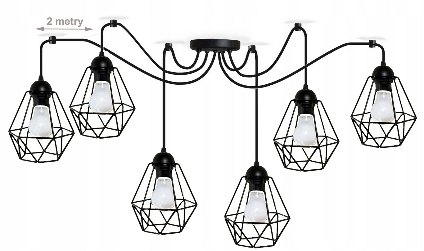 Moderná Závesná Lampa Luster Pavúk 6xE27 Led