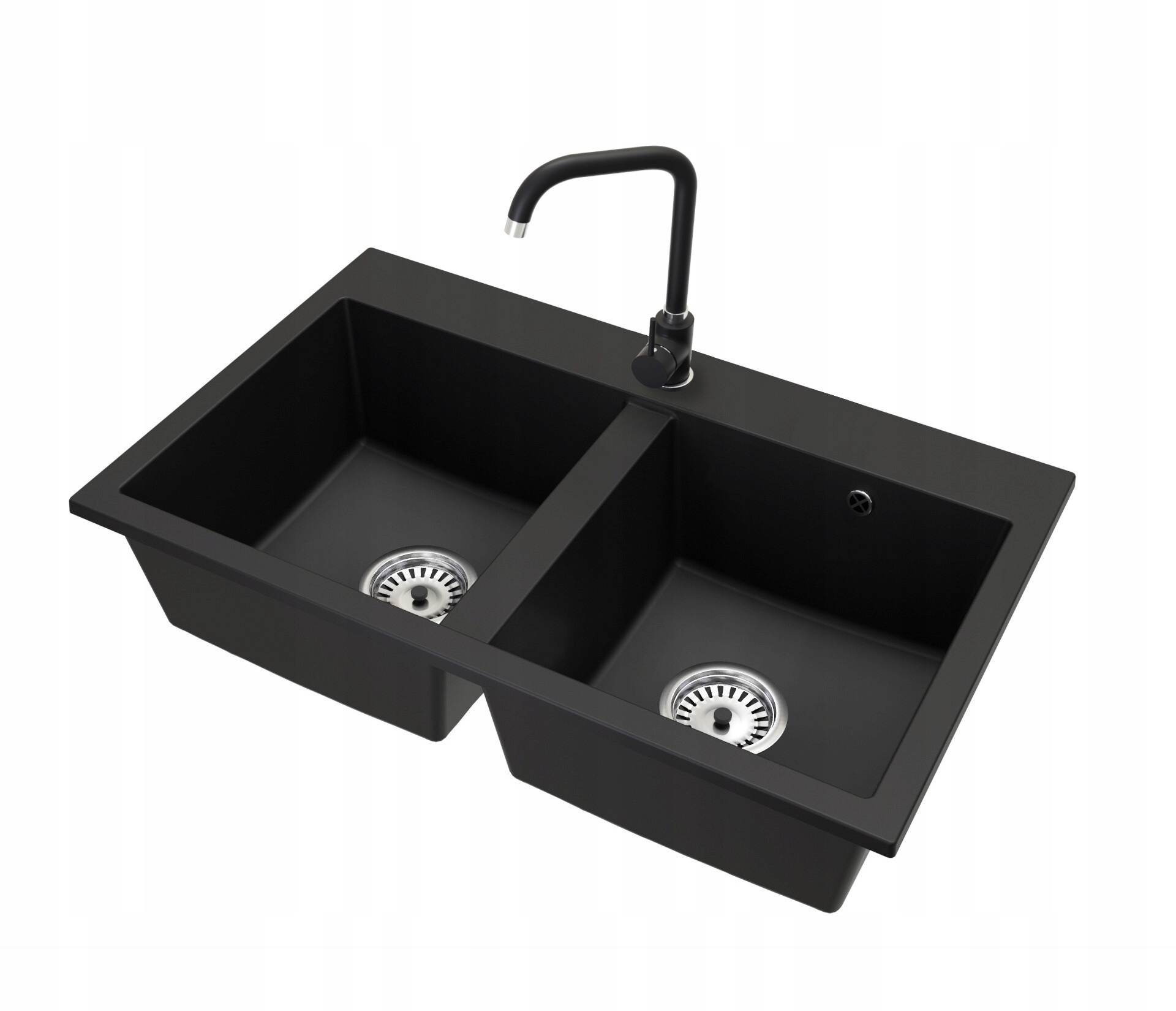 Kuchyňský dřez Dvoukomorový Exclusive 20 baterií Steel Sifon Chrom