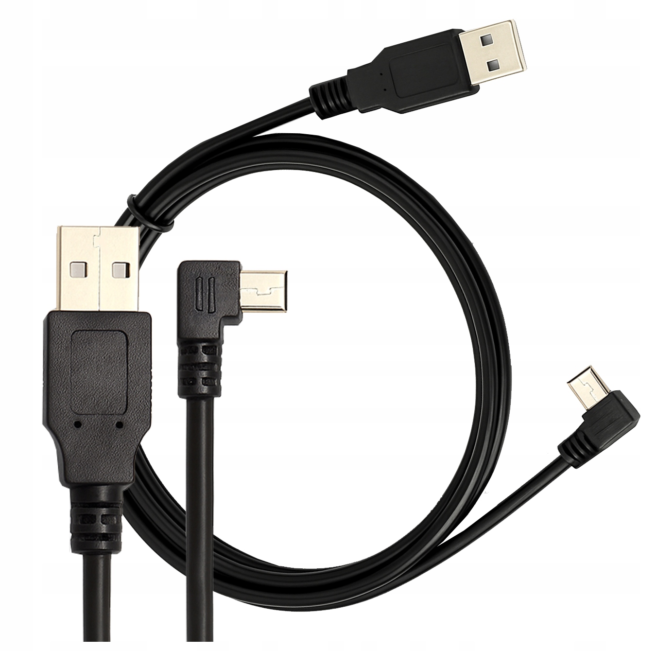 Kabel Usb Mini Usb do nawigacji kamery aparatu przewód 3m kątowy czarny