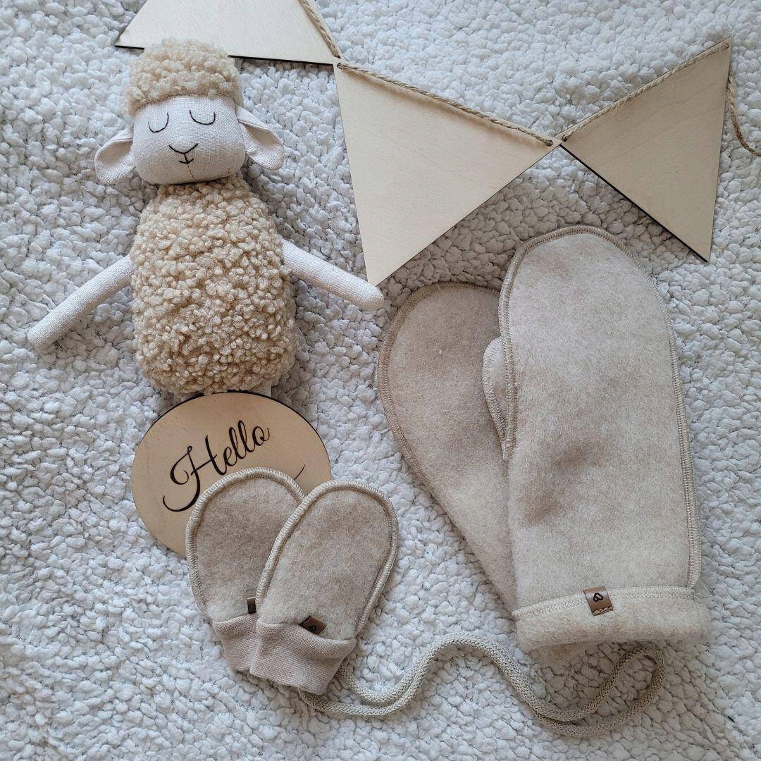 Zaffiro Rękawiczki dziecięce Wełna premium Sierra 0-12m Beige Rozmiar 98