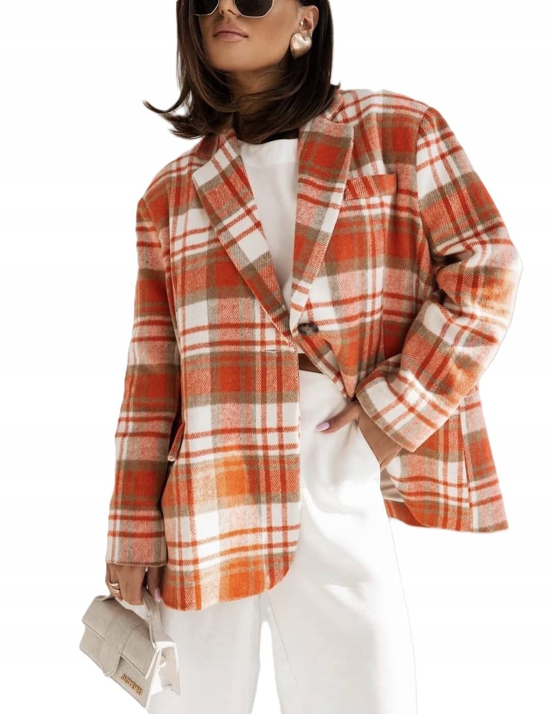 Cocomore Sako s mřížkou Oversize Oranžová New