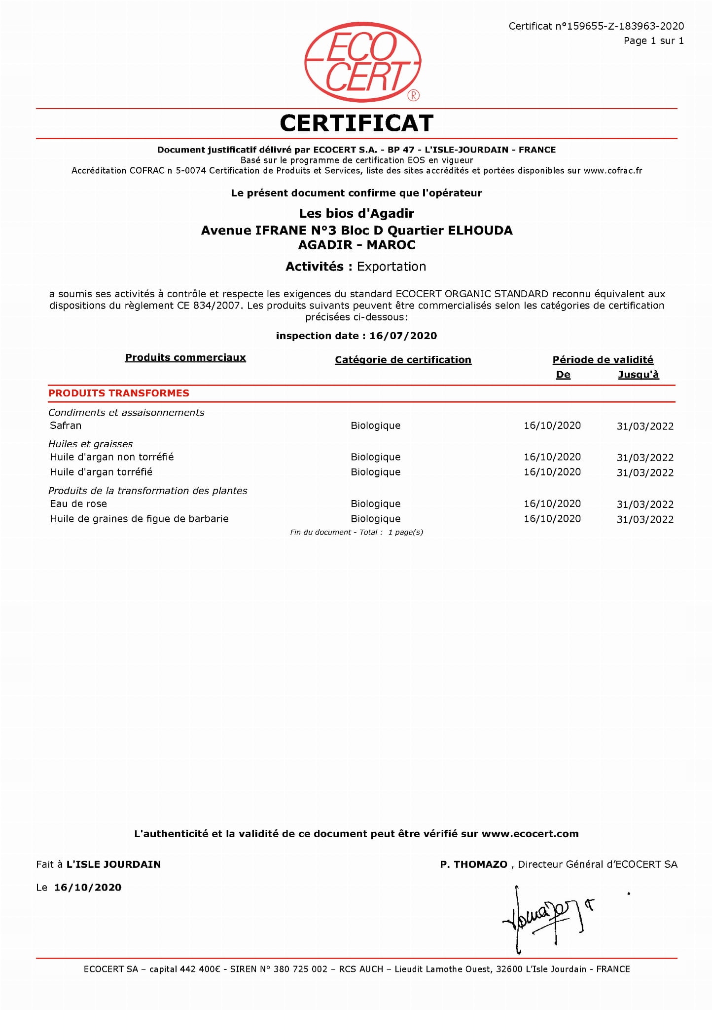 100% Czysty olej z opuncji figowej 10 ml BioAgadir Rodzaj Opuncja figowa