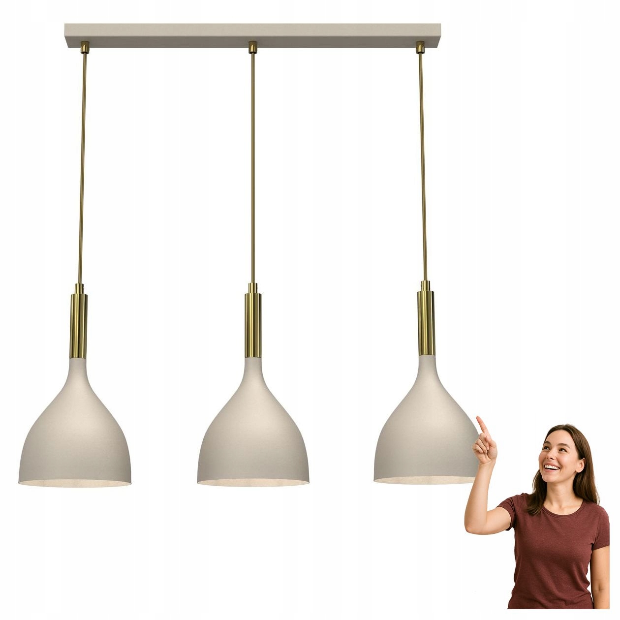 Trojitá závesná lampa nad stôl Noak 4006 Luminex