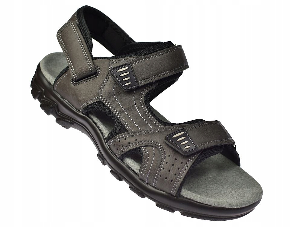 Pánské sandály na suchý zip s regulací nártu, pásky, stélka, kůže 1294 g, vel. 41