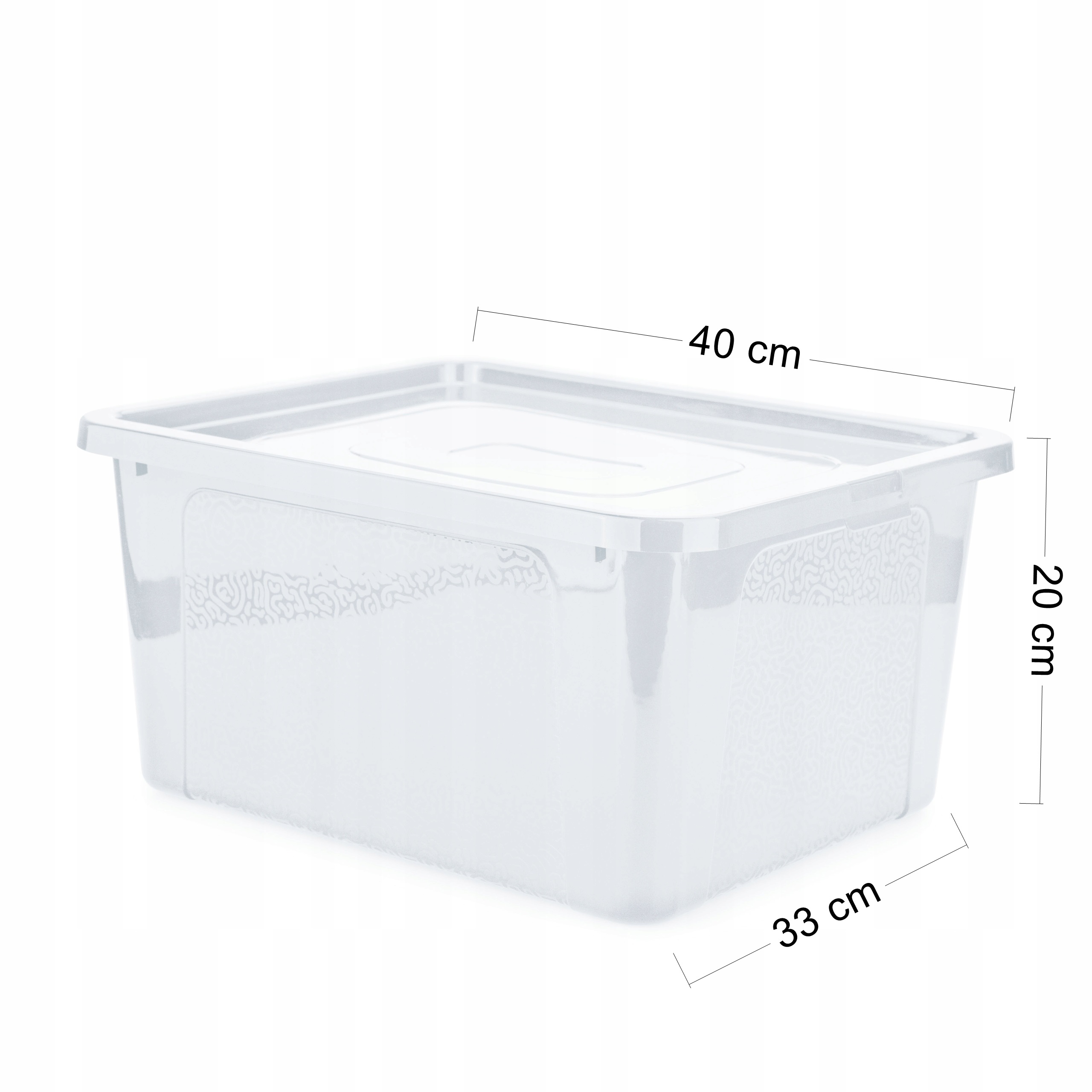 Pojemnik plastikowy 20L z pokrywą przezroczysty box na zabawki ubrania