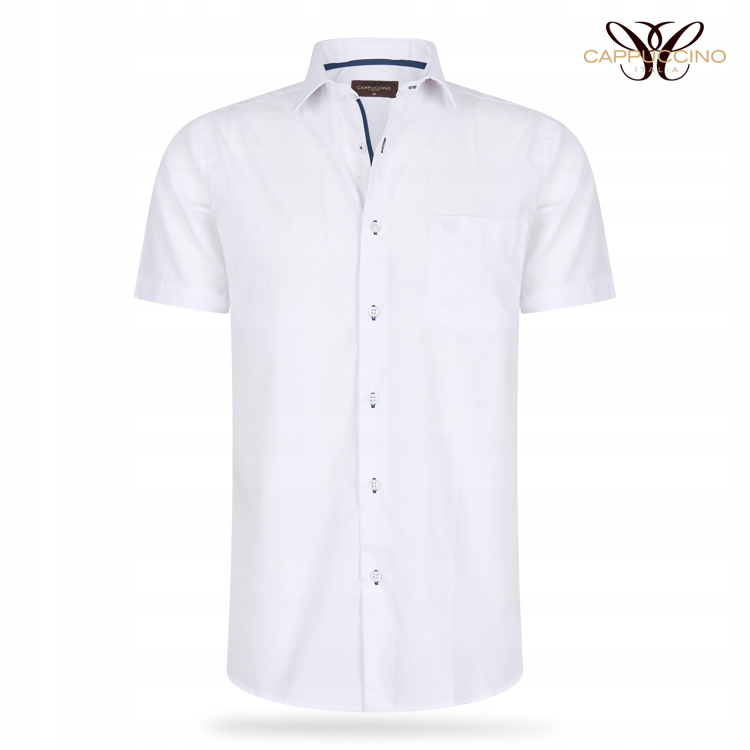 Koszula męska z krótkim rękawem Cappuccino Italia Palermo biała L
